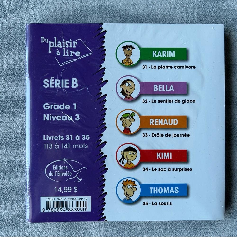 FRENCH ~ Du plaisir a lire ~ Serie B Grade 1 Niveau 3 ~ Set of 5 ~ Livrets 31-35